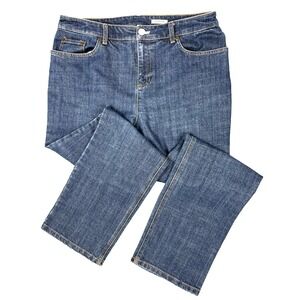 Jones New York Women's Jeans 12 Straight Leg Blue Stretch Mid Rise